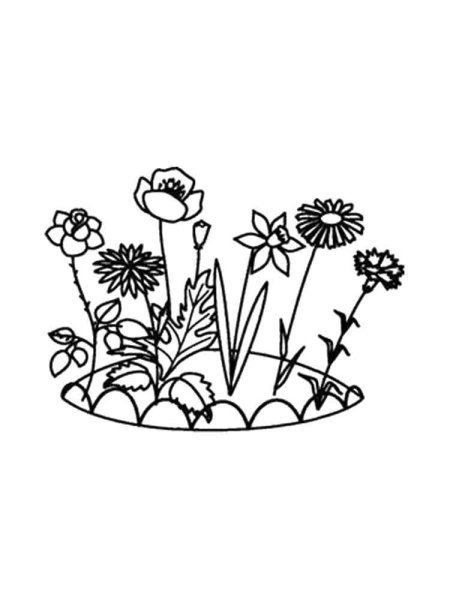 Клумба раскраска
