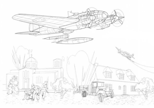 Раскраска вторая мировая война