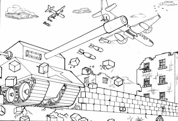 Раскраска Военная база для детей