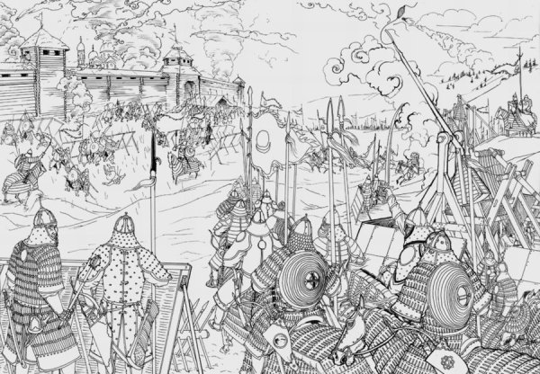 Раскраска татаро Монголы