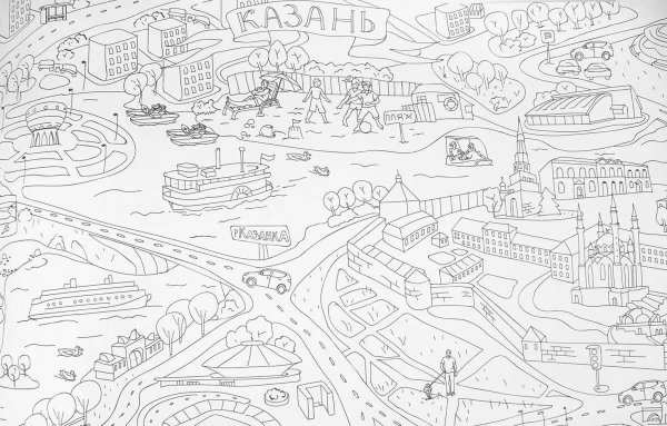 Карта города раскраска