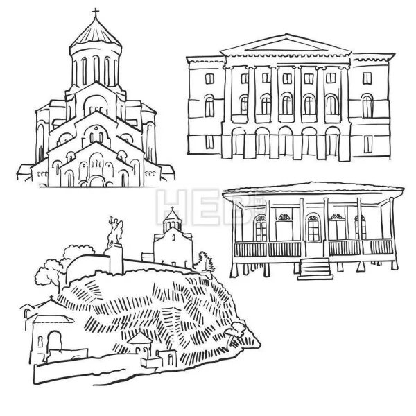 Грузия рисунки Тбилиси