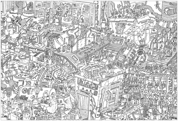 Раскраска роботы сложные