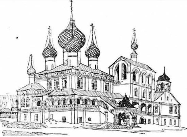 Богоявленский монастырь Углич план