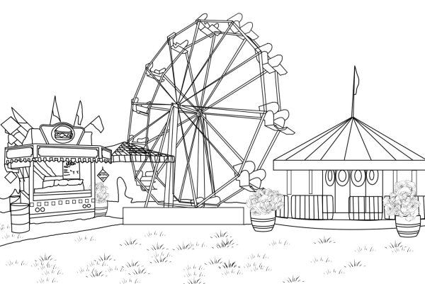 Колесо обозрения раскраска