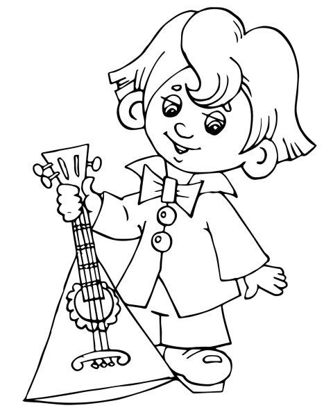 Незнайка гусля раскраска
