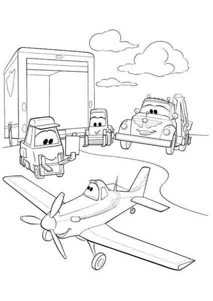 Раскраска самолеты Дасти