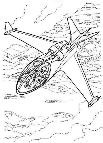 Самолет будущего раскраска
