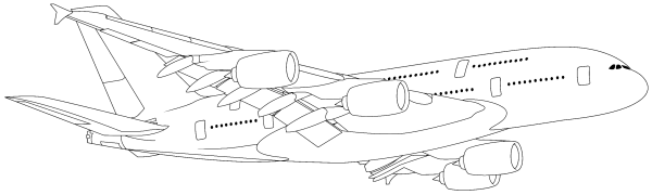 Раскраска самолёт Боинг а380