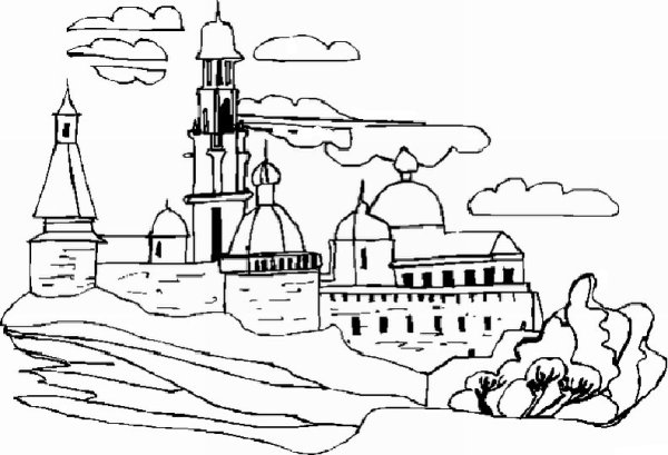 Древний город раскраска для детей