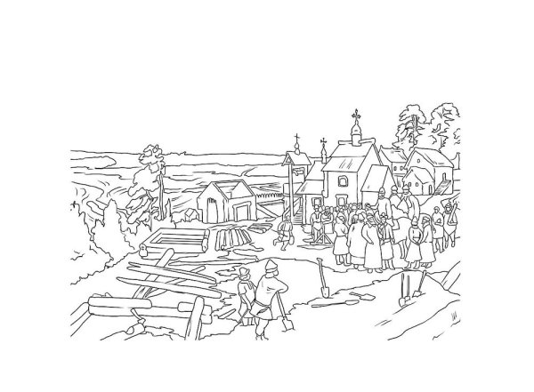 Древний город раскраска