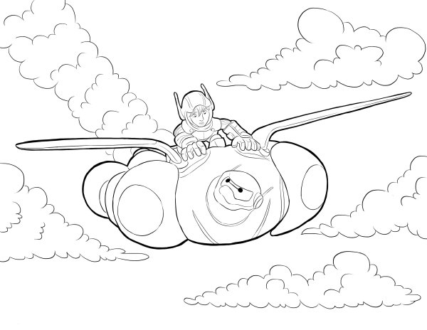 Раскраска город героев Беймакс