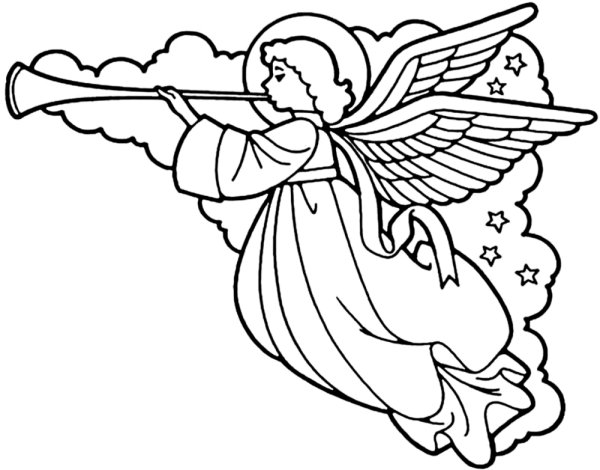 Ангел раскраска для детей
