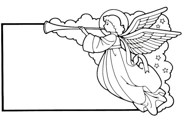 Ангел раскраска