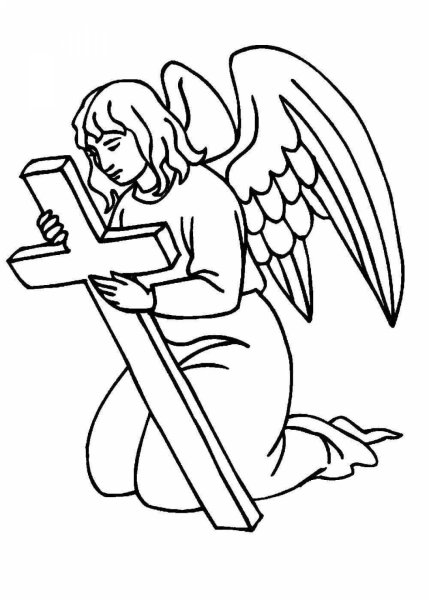 Ангел раскраска