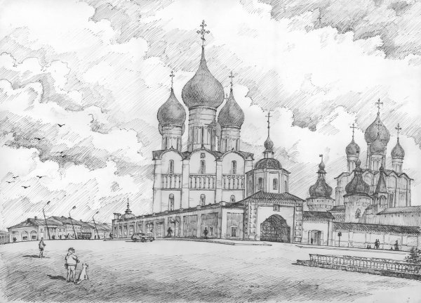 Ростов Великий Ростовский Кремль рисунок