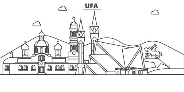 Очертания города вектор Уфа