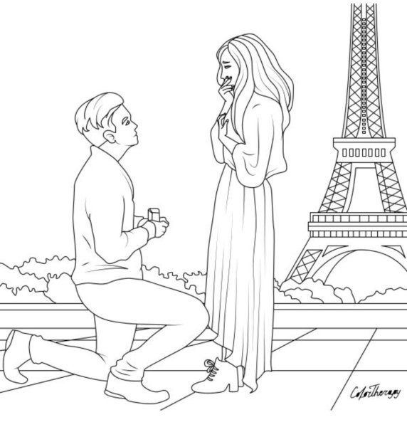 Раскраски для девочек Париж