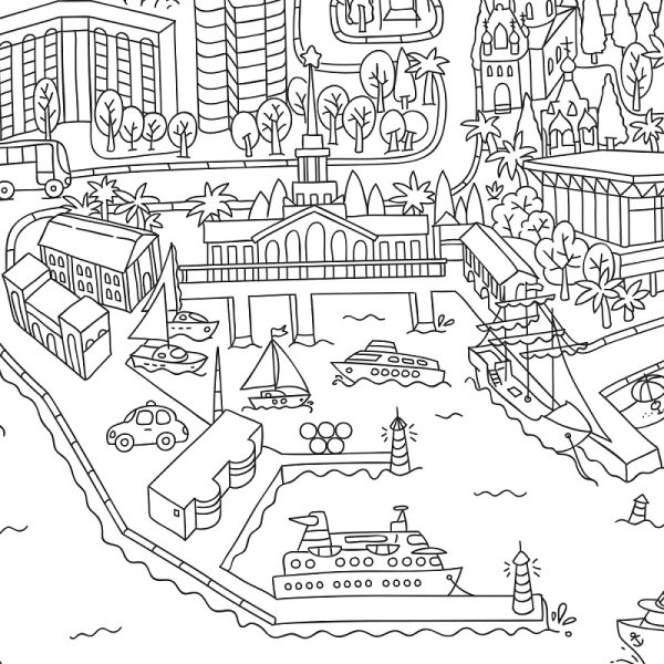 Раскраска город для детей