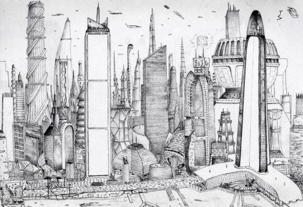 Эскиз города будущего