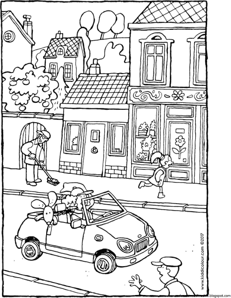 Раскраска город для детей