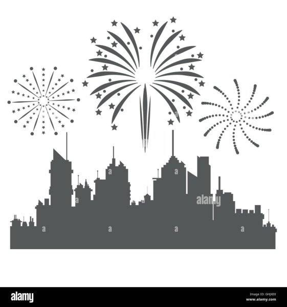 Фейерверк силуэт