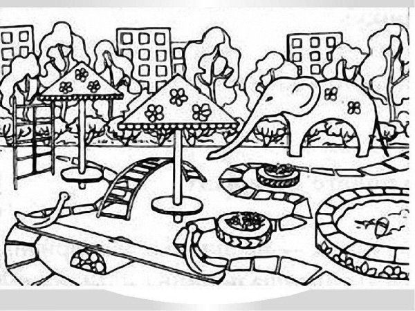 Детская площадка раскраска