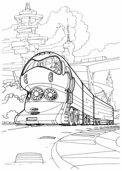 Железная дорога. Раскраска