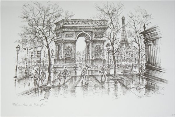 Триумфальная арка Париж Графика