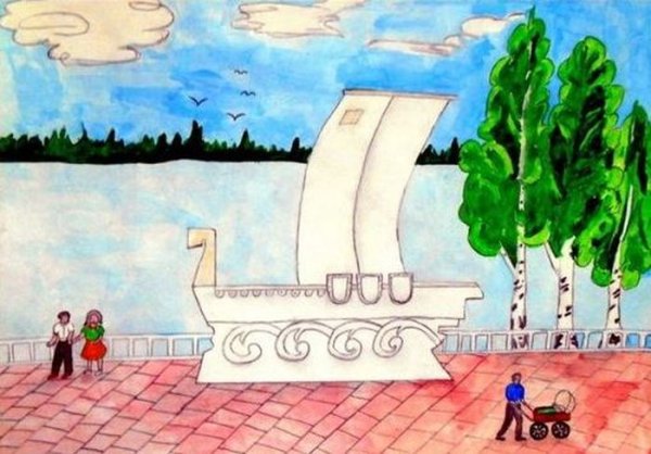 Самара набережная Ладья живопись