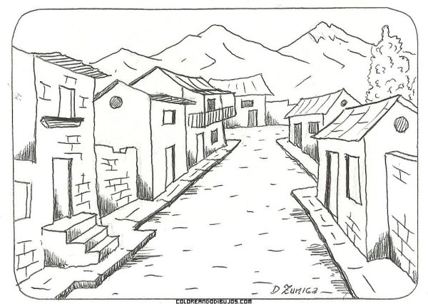 Городской пейзаж раскраска