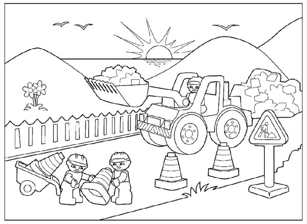 Стройка раскраска для детей