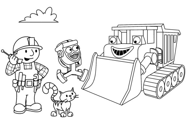 Раскраски Боб Строитель Лофти