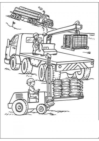 Раскраска стройка для мальчиков