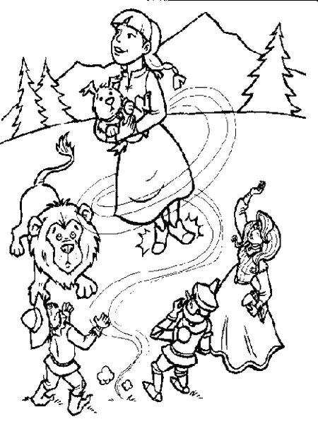 Элли раскраска волшебник изумрудного города