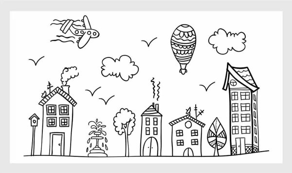 Город детства раскраска