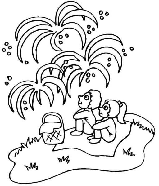 Раскраска праздничный город для детей