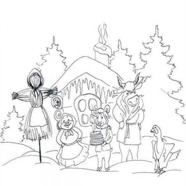 Раскраска Масленица для детей