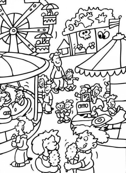 Раскраска парк аттракционов