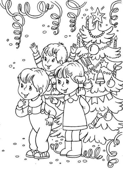 Раскраска новогодний праздник