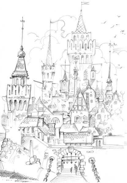 Раскраска волшебник изумрудного города изумрудный город