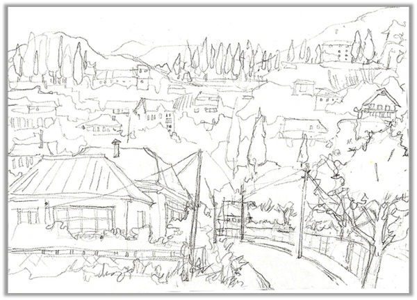 Раскраска пейзажей акварелью