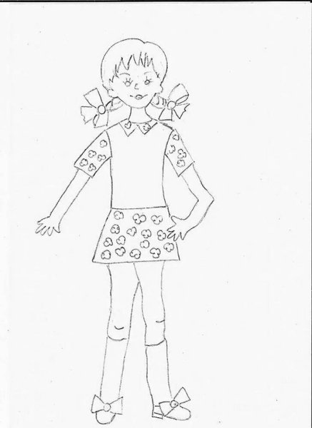 Рисунок Элли из сказки волшебник изумрудного города