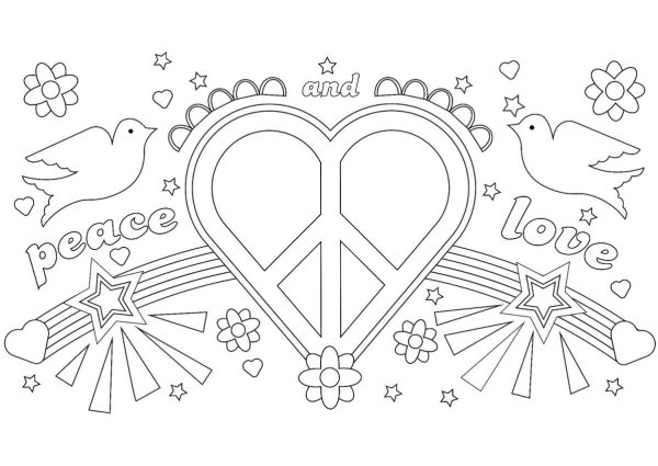 Раскраски мир и любовь