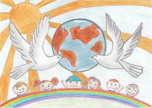 Детские рисунки миру мир