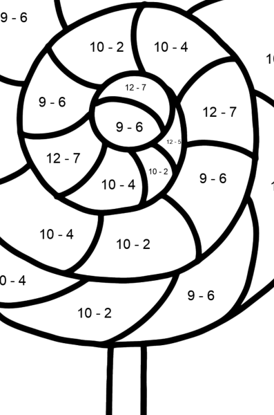 Математическая раскраска солнце