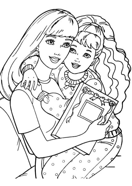 Раскраска Барби мама