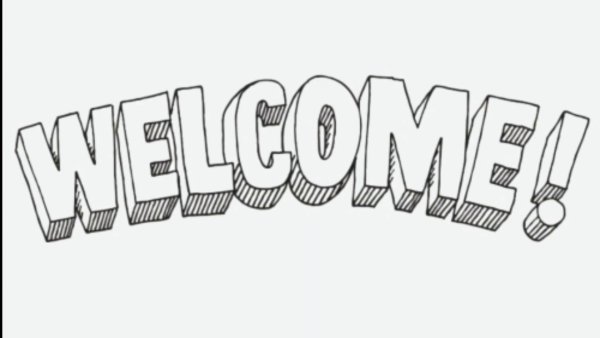 Надпись Welcome красивыми буквами