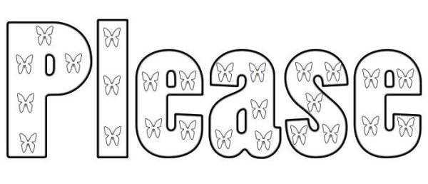 Раскраски для детей слово please