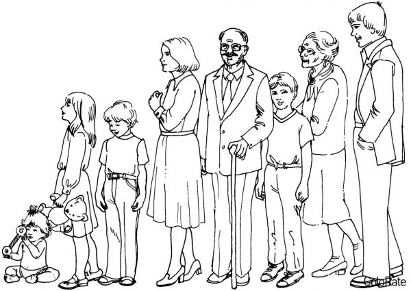 Раскраска семья